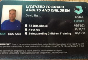 David Hunt FA Coaching Licence 2019